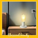 GobekUsa Industrial White Table Lamp Base with Small Polished Metal Sockets and E26 Holder