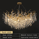 GobekUsa Gold Crystal Chandeliers for Dining Room Branch Hanging Lamp Large Lighting