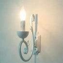 GobekUsa Elegant White Iron Wall Lamp E14 Candle Light Bedroom Lighting