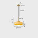 GobekUsa Copper Bauhaus LED Pendant Light - Orange Glass Fixture for Home Indoor Lighting