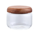 GobekUsa Acacia Wood Lid Clear Glass Storage Jar 300ml Dry Food Snacks Candy Spice Jar