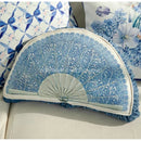 GobekUsa Chinoiserie Blue Wavy Fan Pillowcase Bohemian Print Lumbar Cushion Cover