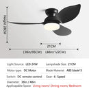GobekUsa 48" Black Low Floor Ceiling Fan with Modern Design and LED Light