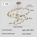 GobekUsa Crystal Ring Chandelier: Modern Dimmable LED Ceiling Fixture