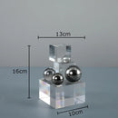 GobekUsa Crystal Ladder Silver Ball Desk Ornament Geometric Block Room Decor