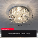 GobekUsa Crystal LED Ceiling Lights Shiny Gold/Chrome Steel E14 Mount Fixtures