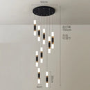 GobekUsa Crystal LED Chandelier: Luxury Stair Lighting Fixture for Staircase, Minimalist Indoor Hangings