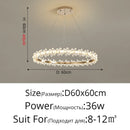 GobekUsa Crystal Ring LED Chandelier: Modern Luxury Pendant Lamp for Home Decor