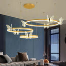 GobekUsa Gold Butterfly LED Round Ceiling Chandelier for Living Room and Bedroom