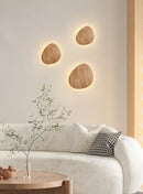 GobekUsa Eclipse Wooden Wall Lamp: Modern Nordic Round LED Design for Bedroom and Aisle