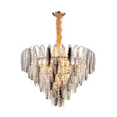 GobekUsa Gold Crystal LED Chandelier Lighting for Dinning Table