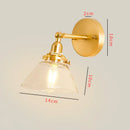 GobekUsa Clear Glass LED Mirror Light Pull Chain Copper E14 Wall Lamp