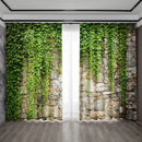 GobekUsa Green Leaf Plant Printed Curtains for Home Decoration and Modern Vibes