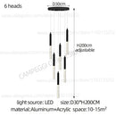 GobekUsa Cylindrical Chandelier: Modern Nordic Indoor Lighting for Living Room, Staircase & Ceiling