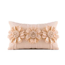 GobekUsa 3D Velvet Flower Pillow Covers in Yellow Beige 45x45cm