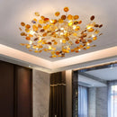 GobekUsa Leaf Agate Ceiling Lamp: Modern Nordic Jade Design for Living Room, Restaurant, Bedroom