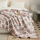 GobekUsa Kawaii Bee Pattern Cozy Blanket - Super Soft White Spot Edge Design