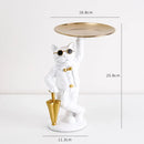 GobekUsa Bulldog Resin Statue Tray: Home Decor Sculpture Figurine Study Room Ornament