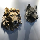 GobekUsa Animal Head Wall Hanger: Decorative Resin Wildlife Hook Rack Statue