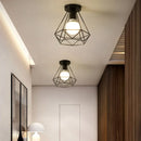 GobekUsa Iron Black Cage Ceiling Lamp Retro Fixtures Home Lighting for Living Room