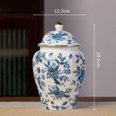 GobekUsa Blue & White Porcelain Tea Pot Sealed Storage Container