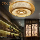 GobekUsa Gloss Bamboo Art Rattan Ceiling Light Shade Chandelier Fixtures