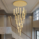 GobekUsa Crystal Chandelier LED Mezzanine Dining Room Lighting