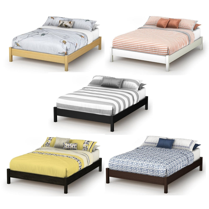 Full size Simple Platform Bed in White Finish - Modern Design, photo 4 of 5