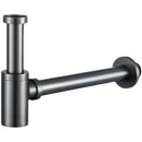 GobekUsa Brass Round Siphon P-Trap Set with Pop-Up Drainer Gun Grey