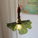 GobekUsa LED Pendant Lights Green Glass Copper Socket with Walnut Wood - Nordic Modern