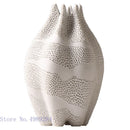 GobekUsa Dot Pattern Ceramic Vase: Handmade Abstract Geometric Home Decoration
