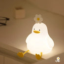 GobekUsa Duck Cartoon Silicone Night Lamp - USB Rechargeable, Touch Sensor, Timer