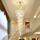 GobekUsa Gold Crystal Duplex Building LED Chandeliers - Luxury Staircase Decoration