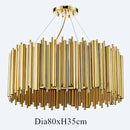 GobekUsa Gold Brubeck LED Chandelier Pendant Light - Stylish Aluminum Alloy Tube Suspension Luminaire