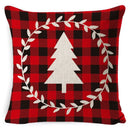 GobekUsa Christmas Deer Linen Pillow Cover 45x45cm for Home Sofa Decor