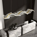 GobekUsa Gold Wave Design Acrylic Pendant Light Chandelier for Living Room & Kitchen