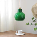 GobekUsa Green Glass LED Pendant Lights Modern Hanging Lamp Home Decor