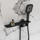 GobekUsa Digital Display Black Waterfall Shower Mixer Wall Mount Brass Bathroom Taps