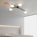 GobekUsa Black/Gold Lustre Copper Ceiling LED Modern Light Fixture for Living Room/Kitchen/Balcony