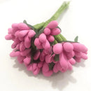 GobekUsa 200pcs Mixed Rose Red Flower Cherry Stamen Berries Bundle for DIY Decor