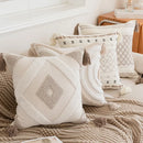 GobekUsa Geometric Embroidered Crocheted Throw Pillow Cover for a Stylish Sofa