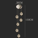 GobekUsa Crystal Chandelier Stair Pendant Lamp Living Room Interior Lighting