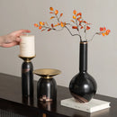 GobekUsa Golden Tray Vase Candlestick Set - Elegant Home Decor & Flower Arrangement Accessories