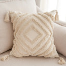 GobekUsa Geometric Tufted Tassel Pillowcases Cotton Linen Handmade Fringed Throw Pillow Covers