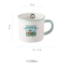 GobekUsa Lovers Cartoon Pattern Porcelain Coffee Mug Tea Cup for Dining Table