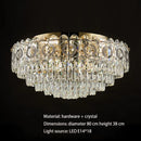 GobekUsa Crystal Ceiling Lamp: Modern Simple Golden Round Light for Living Room, Bedroom, Study