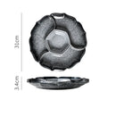 GobekUsa Ceramic 4-Grid Dinner Plate - Retro Tableware for Fruits, Snacks, and Desserts