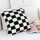 GobekUsa Houndstooth Cushion Cover 30x50cm Black and White Bow Waist Pillow Case