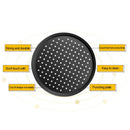 GobekUsa Carbon Steel Perforated Pizza Pan Non Stick Baking Tray with Holes