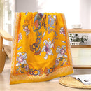 GobekUsa 100% Cotton Large Bath Towel 80x160cm - Absorbent, Quick-Drying, Four Seasons, Flowers and Bird Design